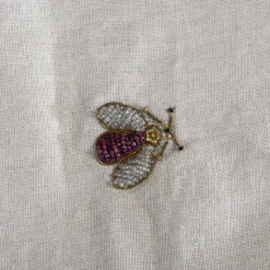 Embroidered Sparkle Bee Table Runner