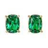 Emerald Cushion Wing Studs