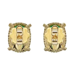 Emerald Cushion Wing Studs