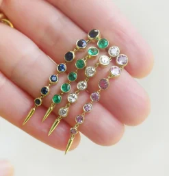 Emerald Fringe Earrings