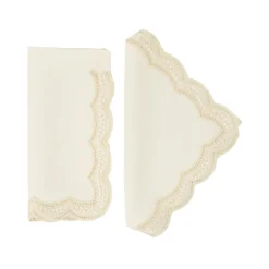 Emilia Scallop Embroidered Napkin