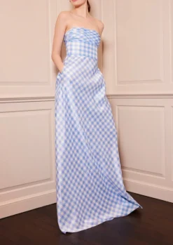 Emilie Cornflower Gingham Gown