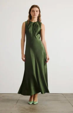 Emily Dress in Forest Green