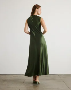 Emily Dress in Forest Green