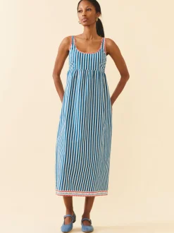 Emily Dress in Navy Stripe