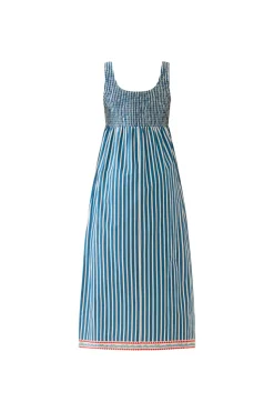 Emily Dress in Navy Stripe