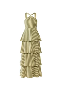 Emma Dress in Meadow Stripe