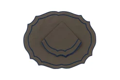 Emma Linen Placemat in Forest Green with Navy Embroidery