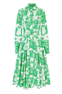 Emmalyna Dress In Guipure Floral Cotton Poplin