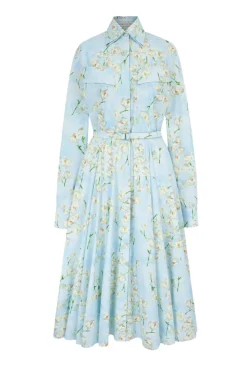 Emmalyna Dress with Little Lillie's on Blue Cotton