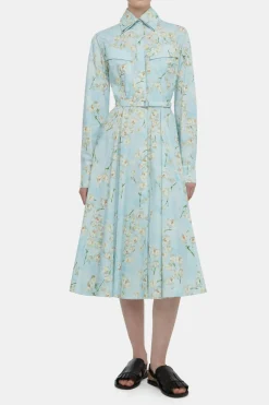 Emmalyna Dress with Little Lillie's on Blue Cotton