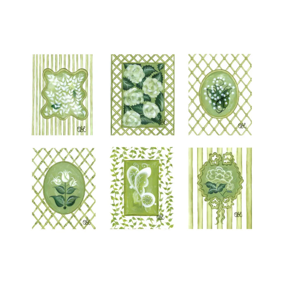 En Vert Botanical Prints, Set of 6