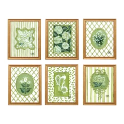 En Vert Botanical Prints, Set of 6