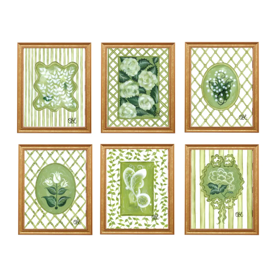 En Vert Botanical Prints, Set of 6