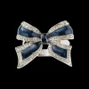 Enamel Bow Skinny Napkin Rings in Navy, Set of Four
