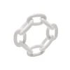 Enamel Chain Link Napkin Ring in White, Set of 4