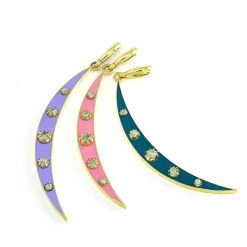 Enamel Crescent Charm