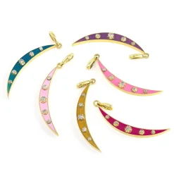 Enamel Crescent Charm