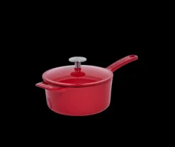 Enameled Cast Iron Saucepan in Made In Red