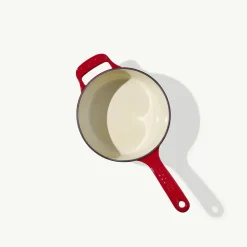 Enameled Cast Iron Saucepan in Made In Red
