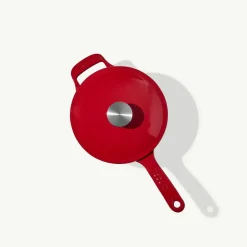 Enameled Cast Iron Saucepan in Made In Red