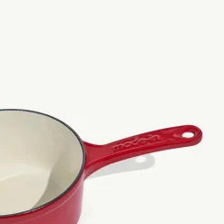 Enameled Cast Iron Saucepan in Made In Red