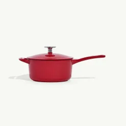 Enameled Cast Iron Saucepan in Made In Red