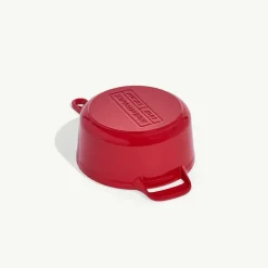 Enameled Cast Iron Saucepan in Made In Red