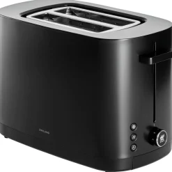 Enfinigy, 2-Slice Toaster, Extra Wide 1.5" Slots for Bagels and Toast, Black