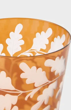 Engraved Oak Leaf Water Tumbler in Walnut