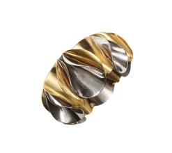 Enigma Napkin Ring in Gold & Silver, Set of 4