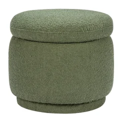 Enoki Storage Ottoman in Boucle in Olive Boucle