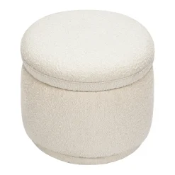 Enoki Storage Ottoman in Boucle in Ivory Boucle