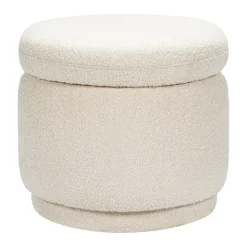 Enoki Storage Ottoman in Boucle in Ivory Boucle