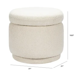 Enoki Storage Ottoman in Boucle in Ivory Boucle