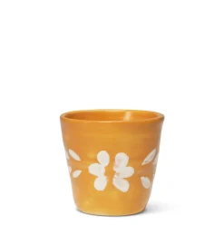 Espresso Cup With White Floral Trim in Marigold