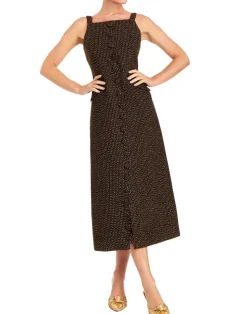 Espresso Midi Dress in Chestnut Gold