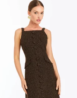 Espresso Midi Dress in Chestnut Gold