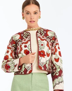 Este Convertible Quilted Jacket in Jardin Gingham