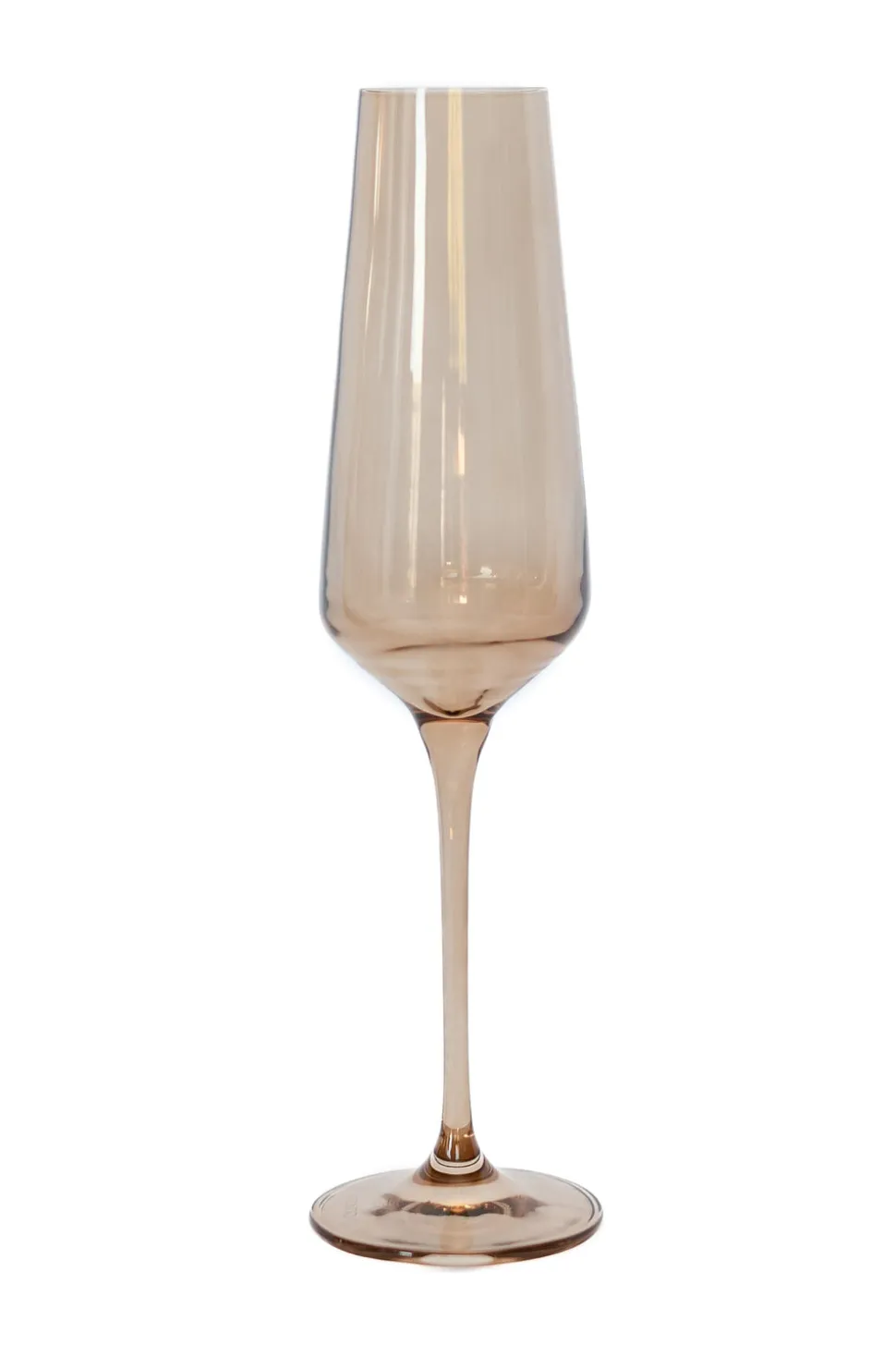 Estelle Colored Champagne Flute, Set of 6 in Amber Smoke