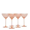 Estelle Colored Martini Glass in Blush Pink, Set of 6