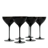 Estelle Colored Martini Glass in Black, Set of 6