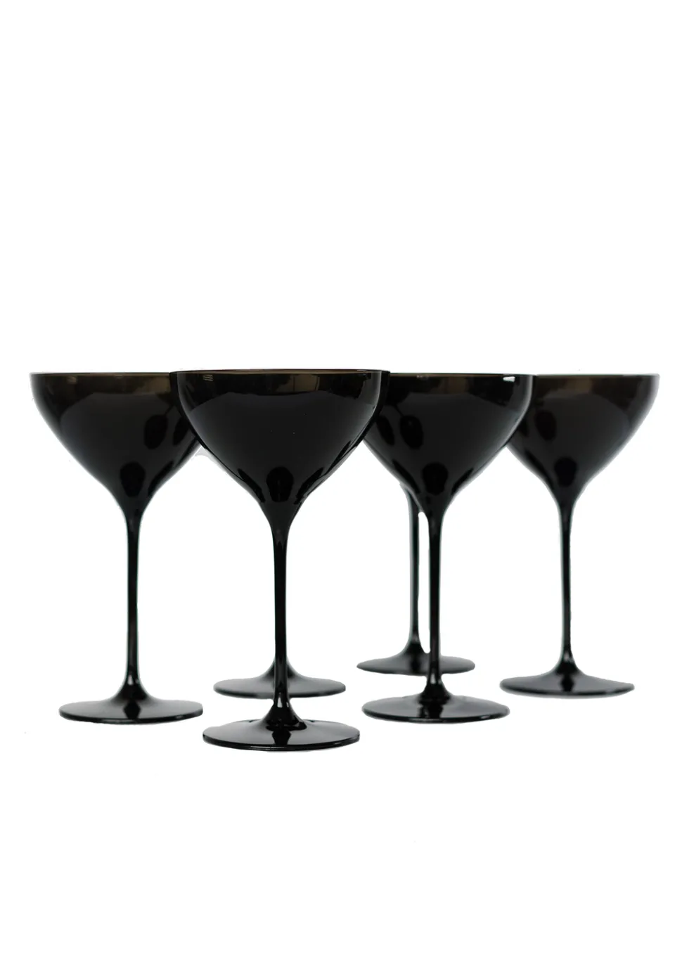 Estelle Colored Martini Glass in Black, Set of 6