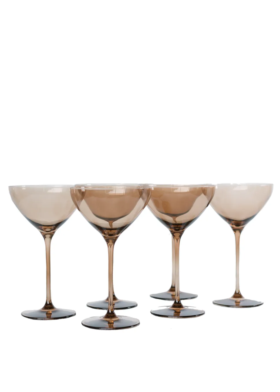 Estelle Colored Martini Glass in Amber Smoke, Set of 6