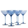 Estelle Colored Martini Glass in Cobalt Blue, Set of 6