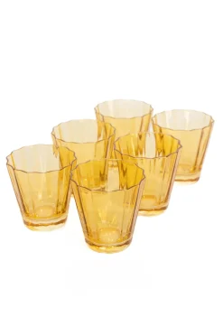 Estelle Colored Sunday Low Balls, Set of 6 in Yellow