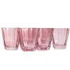 Estelle Colored Sunday Low Balls, Set of 6 in Rose