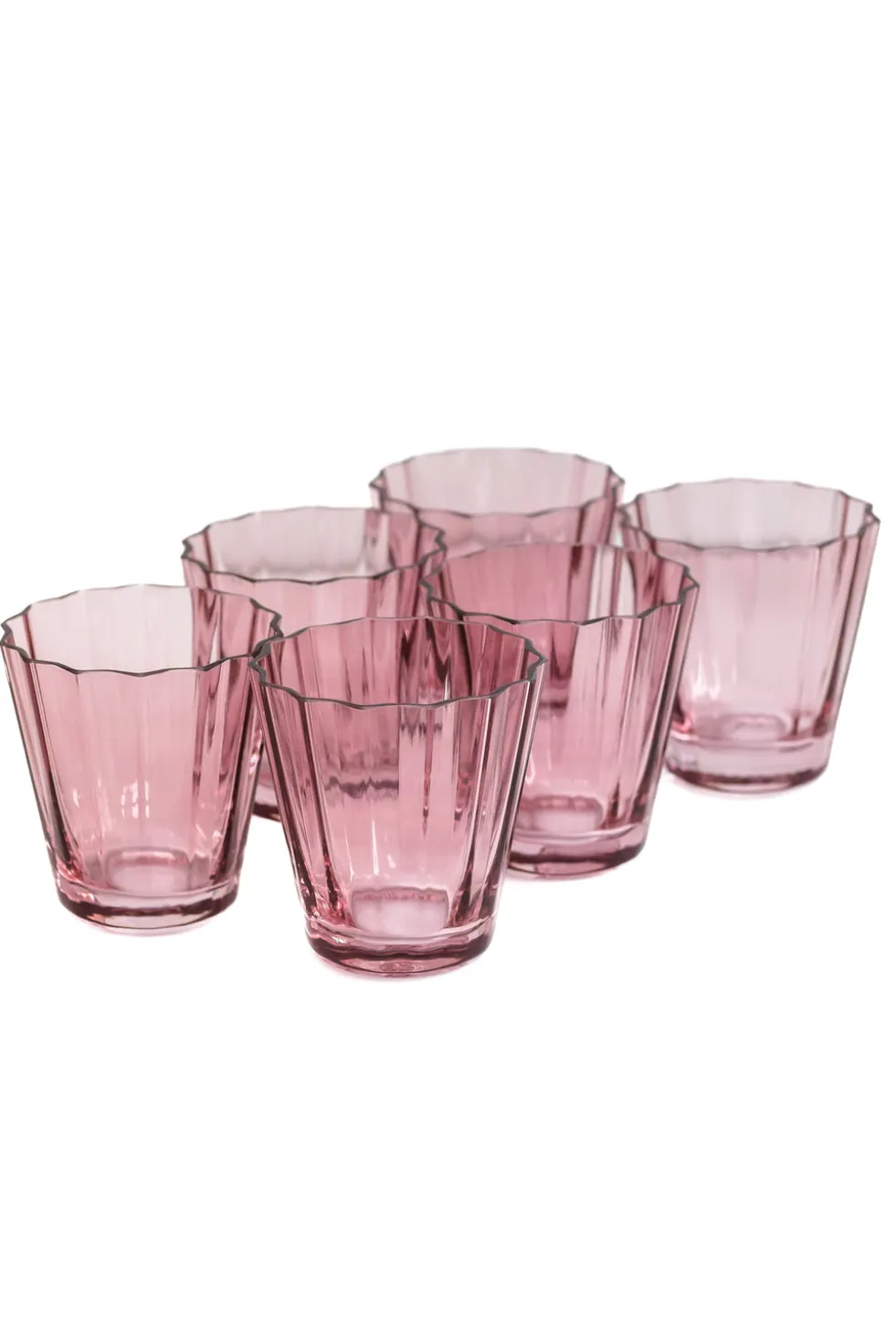 Estelle Colored Sunday Low Balls, Set of 6 in Rose