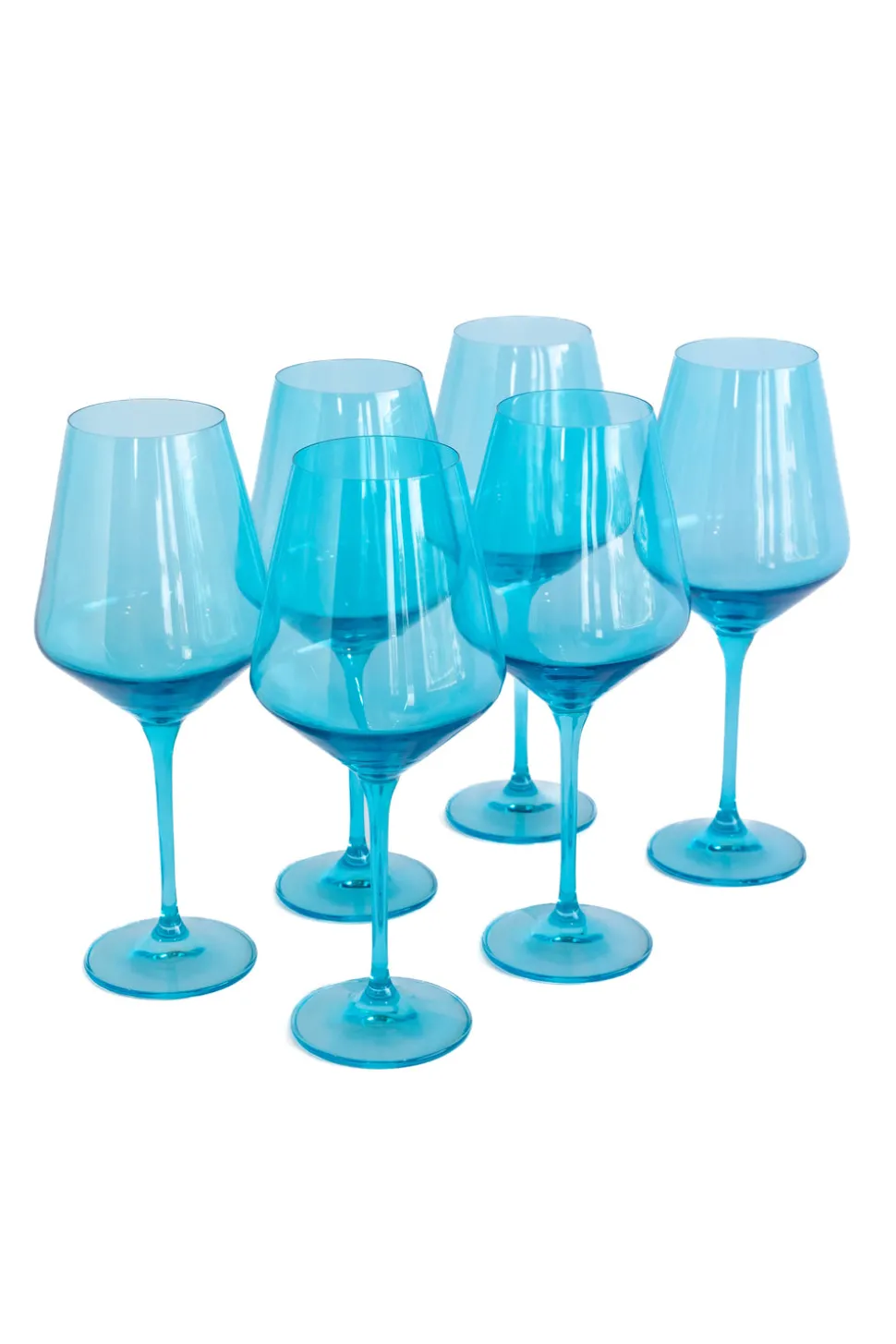 Estelle Colored Wine Stemware, Set of 6 in Ocean Blue