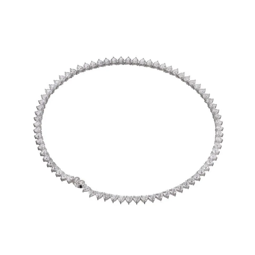 Eternity Heart Necklace in White Gold